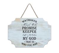 LMMIXEE Waymaker Miracle Worker Promise Keeper Wooden Pallet Vintage Wall Sign 6x10 inch Rustic Wooden Wall Art Farmhouse Decor Kitchen Wall Sign Home Decor Housewarming Gift