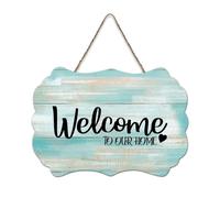 LMMIXEE Welcome to Our Home Vintage Country Wood Plaque Motivational Wall Art Rustic Wall Decorations for Living Room Kitchen Retro Hanging Sign Housewarming Gift 8x12 inch