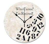 LMMIXEE Who Cares I'm Retired Wall Clock Whatever Wall Clocks Battery Operated 12 Inch Quiet Non-ticking Farmhouse Modern Wall Decor for Living Room Kitchen Bedroom Bathroom