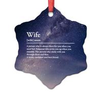LMMIXEE Wife Definition Christmas Decorations For Tree Customized My Person Soulmate Novelty Christmas Ornaments 2024 Best Wife Ever Gifts Ceramic Hanging Ornaments 3 Inch
