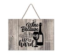 LMMIXEE Wine Because Adulting Is Hard Wooden Pallet Vintage Wood Signs 8x12 inch Rustic Wooden Wall Art Farmhouse Decor Kitchen Wall Sign Home Decor Housewarming Gift