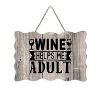 LMMIXEE Wine Helps Me Adult Wooden Pallet Vintage Wood Signs with Inspirational Quotes 6x10 inch Rustic Wooden Wall Art Farmhouse Decor Kitchen Retro Hanging Sign Housewarming Gift
