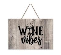 LMMIXEE Wine Vibes Wood Signs Inspirational Quote Wooden Signs Farmhouse Family Wall Art Rustic Wall Decor for Bedroom Living Room Housewarming Gift 6x10 inch