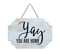LMMIXEE YAY! You Are Home Wooden Pallet Funny Wood Signs With Quotes 6x10 inch Rustic Wooden Wall Art Farmhouse Decor Kitchen Retro Hanging Sign Housewarming Gift