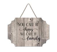 LMMIXEE You Call It Chaos We Call It Family Retro Vintage Wood Plaque Wall Art Rustic Wall Decorations for Living Room Kitchen Retro Hanging Sign Housewarming Gift 8x12 inch