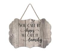 LMMIXEE You Call It Chaos We Call It Family Wood Sign Funny Sayings Art Wood Plaque Farmhouse Family Wall Art Rustic Wall Decor for Bedroom Living Room Housewarming Gift 8x12 inch