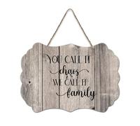 LMMIXEE You Call It Chaos We Call It Family Wood Signs Words Letters Wooden Signs Farmhouse Family Wall Art Rustic Wall Decor for Bedroom Living Room Housewarming Gift 6x10 inch