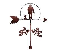 LMMOZOE Decorative Wind Vane Weather Vane Garden Mount Yard Measuring Tool, Stainless Steel Weathervane Farm Retro Scene Wind Direction Indicator Easy Use and Install - Farmer