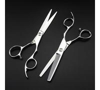 LMMOZOE Hair Cutting Shears, 6 Inch Professional Silver Upscale Scissor Cut Hair Cutting Scissors Thinning Barber Haircut Shears Hairdressing Scissors Set