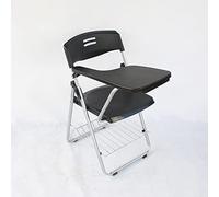 LMMSHA 4pcs Fashion Plastic Folding Office Chair, with Small Table Boardand Book Placement Net Shelf, Capacity Comfortable Event Chairs