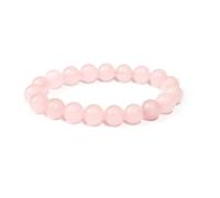 LMMSHA 8mm Natural Stone Pink Rose Powder Beads Bracelet Women Bracelets Elastic Bangles /285