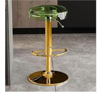 LMMSHA Acrylic Bar Stools bar-stools Chairs Counter Height Adjustable Swivel Stool Kitchen(Green,Gold Lifting Rod)