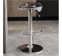 LMMSHA Acrylic Bar Stools bar-stools Chairs Counter Height Adjustable Swivel Stool Kitchen(Transparent,Silver Lifting Rod)