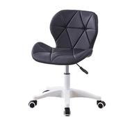 LMMSHA Armless Desk Low Back Swivel Office Adjustable Task Chair with Rolling Wheels and Diamond Pattern, for Home Computer Barber,A