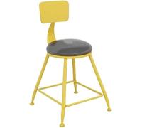 LMMSHA Bar Chairs Colorful Iron Round Table and Small Balcony Milk Tea High Stools bar-stools(Yellow)