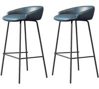LMMSHA bar-stools Bar Height Set of Upholstered Stools with Backs and Sturdy Metal Legs 65 75cm H Seat Breakfast Easy(I,75cm/29.5inch)