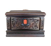 LMMSHA Large Urns for Human Ashes Adult Wooden, Cremation Urn Woodcarving Natural Pattern