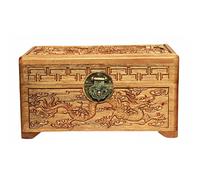 LMMSHA Large Wooden Cremation Urns for Human Ashes Adult Memorial Funeral Urn Box Hand Engraved Patterns Dragon and Phoenix Decorative Urns for Women Men