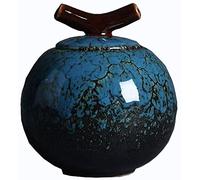 LMMSHA Last Warmth for Human Cremation Ashes Urns Burial Ceramics Pets Home Graves Memorial Adult Children Crematorium (Blue)