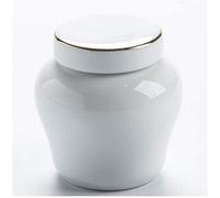 LMMSHA Last Warmth Urns for Ashes Funeral Urn for Human Ashes Small Ceramics Hand-Painted Burial Urn at Home Metal Layer Screw Cap