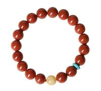 LMMSHA Natural Red Agate Bead Bracelet, Handmade Beeswax Elastic Bracelet For Women, Gift For Parents, With 8mm