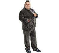 LMMSHA Oversized Plus Size Nightwear Big Mens Pyjamas Set Winterflanel Dikke Revers Pyjama Voor Heren Met Mouwen 5XL Plus-Size -Set 90-150KG Dark Gray