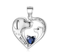 LMMSHA Sterling Silver You Are My Sunshine Mom Heart Dog Necklace Chain 12 Birthstone For Women jewelry