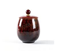 LMMSHA Wooden Urns Cremation Funeral for Pet Made Ceramics Hand Painted Display Burial Urn Home Or in at Columbarium Pets Memorials (Red)