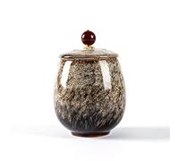 LMMSHA Wooden Urns Cremation Funeral for Pet Made Ceramics Hand Painted Display Burial Urn Home Or in at Columbarium Pets Memorials (Beige)