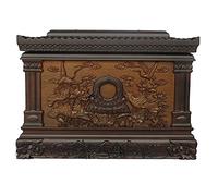 LMMSHA Wooden Urns Natural Pure Hand-Carved Exquisitely Moisture-Proof Black Sandalwood Urn for Human Ashes Adult