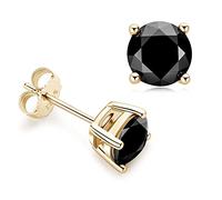 LMMSHX Certified Black Moissanite Stud s 3mm to 8mm, 925 Sterling Silver ic, Round/Princess/Emerald/Cushion Cut, Jewelry