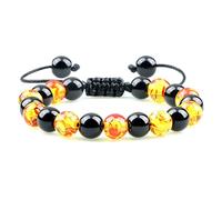 LMMSHX natural black obsidian beaded bracelet men tiger eye stone cat eye bracelet yoga essential oil elastic strand bangles gift