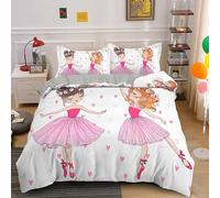 LMMSMGS Single Duvet Cover Set Dancing Girl Single Bed Duvet Cover Set with Pillowcases Thermal Single Bedding Sets Ultra Soft Warm Fluffy With Zipper Closure for Kids Bedding