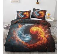 LMMSMGS Single Duvet Cover Set Tai Chi Single Bed Duvet Cover Set with Pillowcases Thermal Single Bedding Sets Ultra Soft Warm Fluffy With Zipper Closure for Kids Bedding