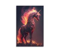 LMMZPUD Blazing Unicorn Poster Poster Decorative Painting Canvas Wall Posters And Art Picture Print Modern Family Bedroom Decor Posters 12x18inch(30x45cm)