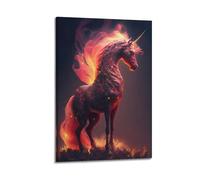 LMMZPUD Blazing Unicorn Poster Poster Decorative Painting Canvas Wall Posters And Art Picture Print Modern Family Bedroom Decor Posters 24x36inch(60x90cm)