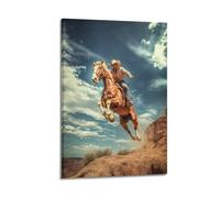 LMMZPUD Cowboy Riding A Horse Poster Poster Decorative Painting Canvas Wall Posters And Art Picture Print Modern Family Bedroom Decor Posters 16x24inch(40x60cm)