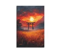 LMMZPUD Japanese Sunset Gate Poster Poster Decorative Painting Canvas Wall Posters And Art Picture Print Modern Family Bedroom Decor Posters 20x30inch(50x75cm)