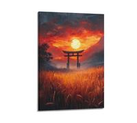 LMMZPUD Japanese Sunset Gate Poster Poster Decorative Painting Canvas Wall Posters And Art Picture Print Modern Family Bedroom Decor Posters 20x30inch(50x75cm)