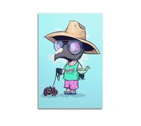 LMMZPUD Plague Doctor Holiday Poster Poster Decorative Painting Canvas Wall Posters And Art Picture Print Modern Family Bedroom Decor Posters 20x30inch(50x75cm)