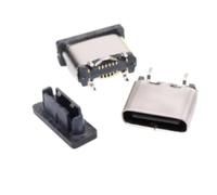 LMNCBVYA 100pcs Type-C Female Socket Straight Chip Socket USB-3.1 16P HD Transmission Interface Quick Punch Connector(Type-c 16P/vertical sticker)