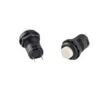 LMNCBVYA 10pcs Round Pushbutton Switch DS-427 - Non-Locking Self-Resetting 2-Pin Power Switch (12mm, Yellow) for 1.5A/250V & 3A/125V Applications(White 1PC)