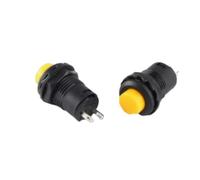 LMNCBVYA 10pcs Round Pushbutton Switch DS-427 - Non-Locking Self-Resetting 2-Pin Power Switch (12mm, Yellow) for 1.5A/250V & 3A/125V Applications(Yellow 1PC)