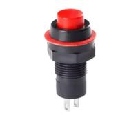 LMNCBVYA 10pcs Self-Locking Round Pushbutton Switch DS-211-2-Pin Power Button Switch (1A/250V, 2A/125V) - Compact Blue Circular Switch for Easy Activation(Rosso)