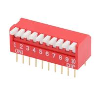 LMNCBVYA 30pcs 10P DIP Switch Side Toggle Key - 2.54mm Spacing Direct Insertion Sliding Switches for Electronics Projects