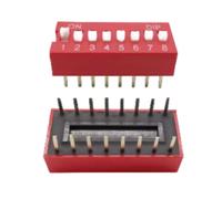 LMNCBVYA 30pcs DIP Switch 8P Direct Insertion Piano Key with 2.54mm Spacing - Reliable Sliding Flat Dial Switch for Electronics Projects