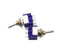 LMNCBVYA 30pcs Toggle Switch MTS-202 Twist Rocker Switch 125V 5A 6 Pins 2 Positions (Blue) - Durable and Reliable Rocker Switch for Various Applications