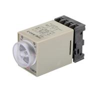 LMNCBVYA AH3-3 DC24V Power-On Delay, 0-6 Seconds, 8-Pin 5A with Base - Reliable Timer Switch for Automation Projects(1PC D)