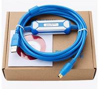LMNCBVYA USB-SC09-FX PLC Programming Cable for FX Series - Compatible with FX3U, FX2N, FX1N, FXON, FX1S, FX0S, FX3G, FX3GA - 8 Pin Round Connector
