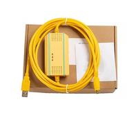 LMNCBVYA USBACAB230+ PLC Programming Cable - 3m High-Speed Data Download Cable with Gold-Plated FT232RL Chip and Yellow Plug